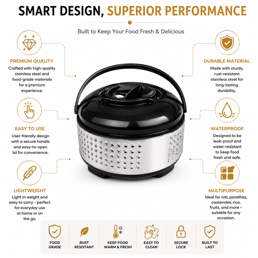 Everwel Stainless Steel Casserole 3000ml | Hygienic & Healthy | Model 3000