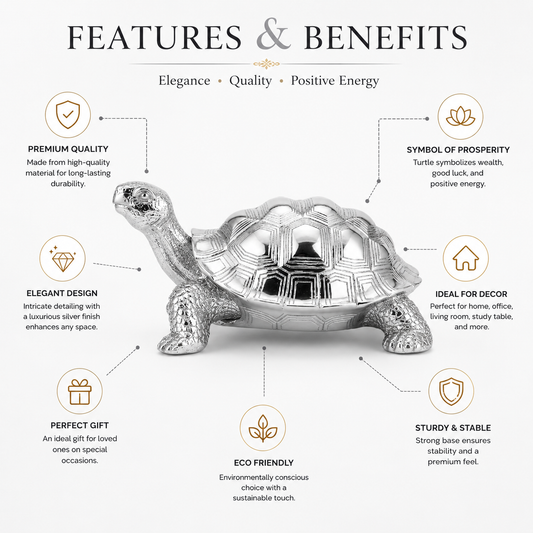 Silver Tortoise Figurine - Luxury Home Decor Showpiece