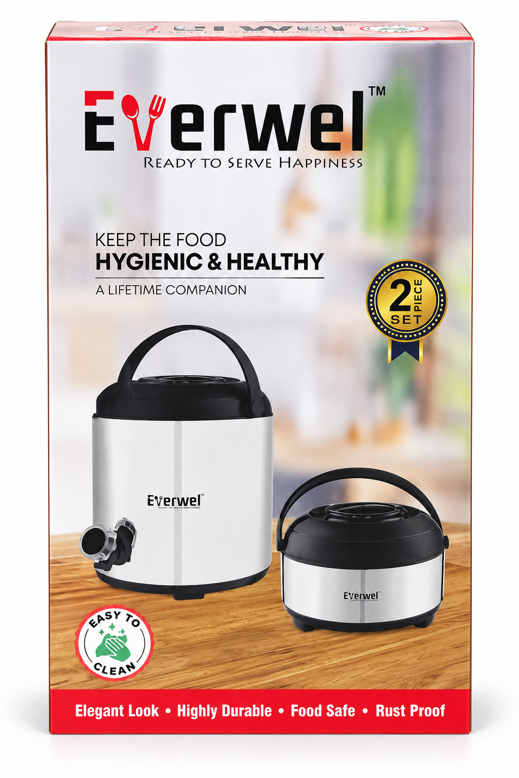 Everwel 2-Piece Insulated Food Dispenser and Casserole Set