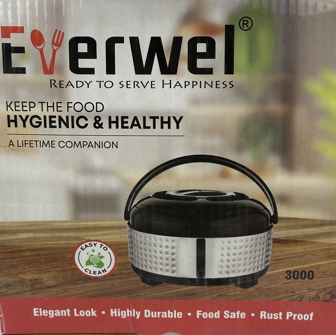 Everwel Stainless Steel Casserole 3000ml | Hygienic & Healthy | Model 3000