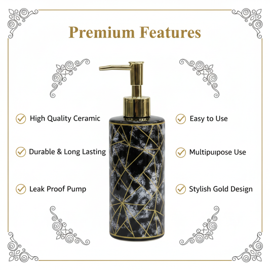 Black Gold Soap Dispenser - Infographic
