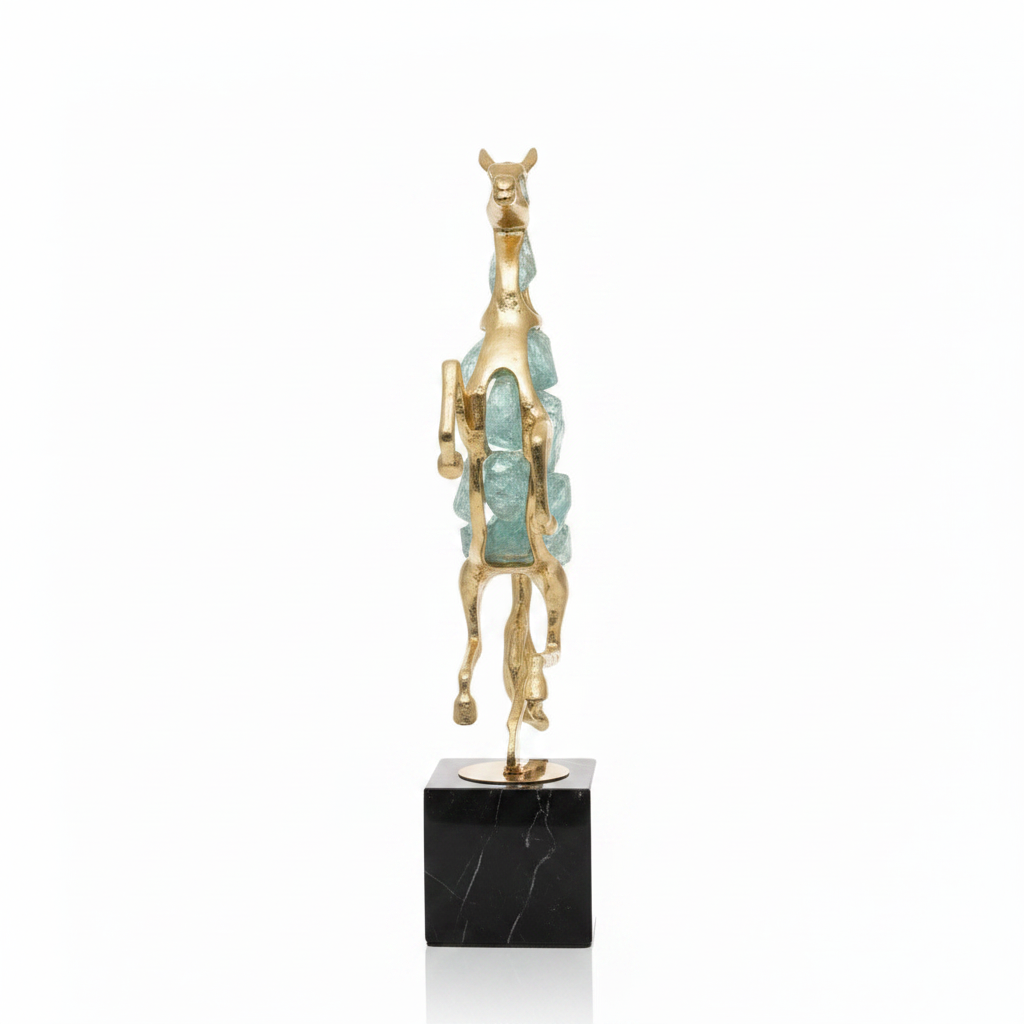Gold Crystal Horse - Front View