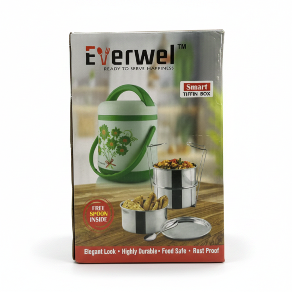 Everwel Smart Tiffin Box - Packaging with Features