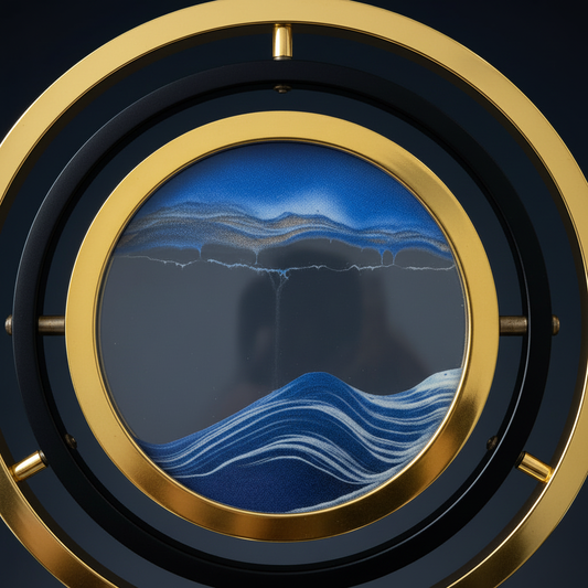 Luxury Gyroscope Sand Art Clock - Sand Art Close-up