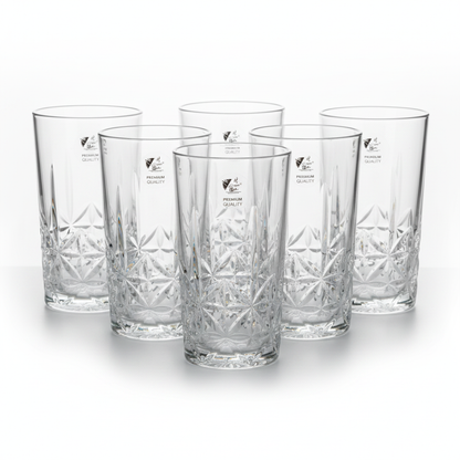 6 PC Crystal Cut Glass Set