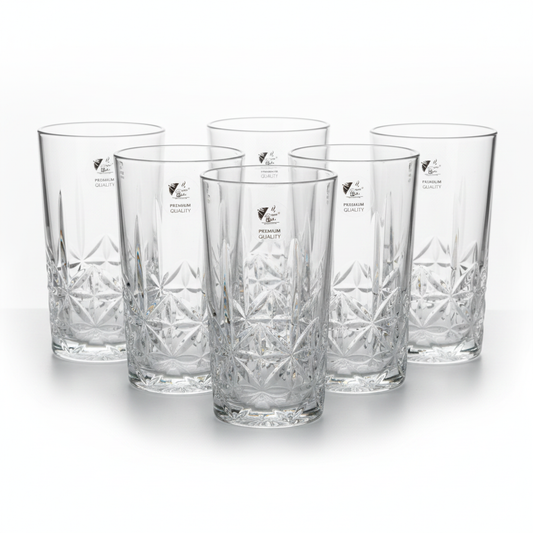 6 PC Crystal Cut Glass Set
