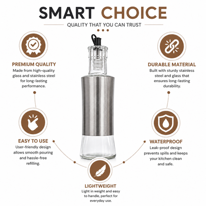 Oil & Vinegar Bottle Set | Stainless Steel |