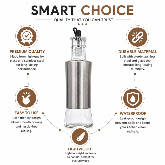 Oil & Vinegar Bottle Set | Stainless Steel |