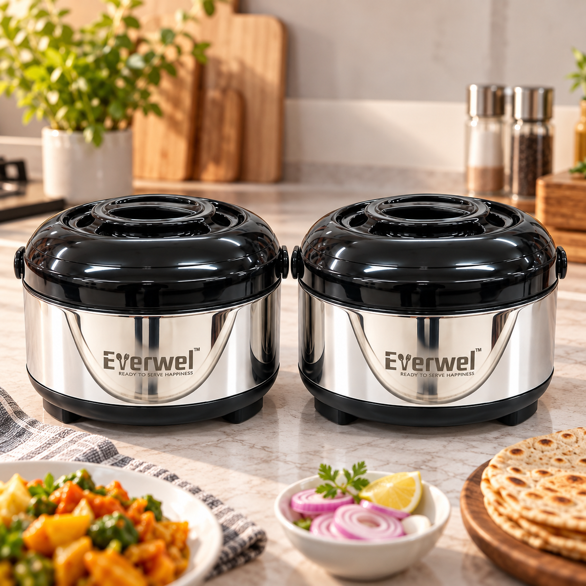 Everwel 2-Piece Insulated Casserole Set, 2000 ml Each