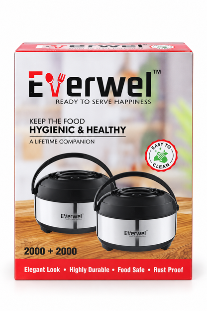 Everwel 2-Piece Insulated Casserole Set, 2000 ml Each