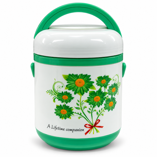 Everwel Insulated Smart Tiffin Box with 3-Tier Steel Containers, Green