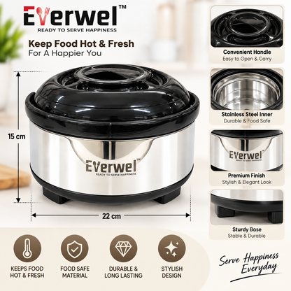 Everwel 2500 ml Insulated Casserole with Carry Handle