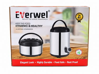 Everwel 2-Piece Insulated Food Container Set with Tap Dispenser