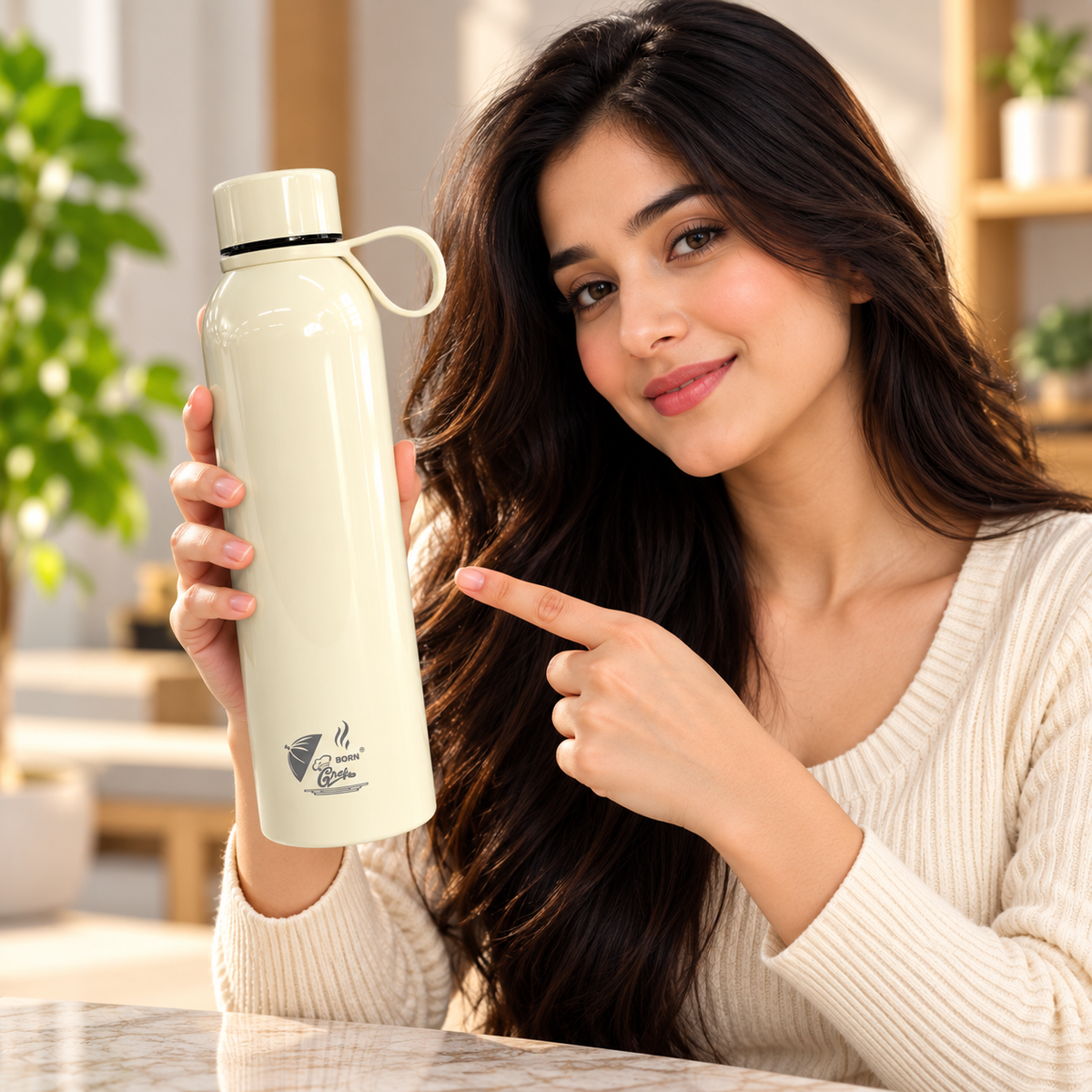 Born Chef Premium Stainless Steel Water Bottle 900ml | Leak-Proof, Rust Resistant, Everyday Use