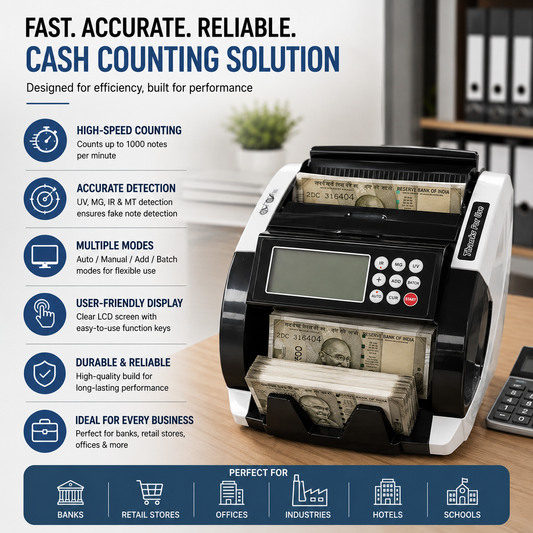 Premium Bill Counter Machine BC-7619 | UV MG IR MT Detection