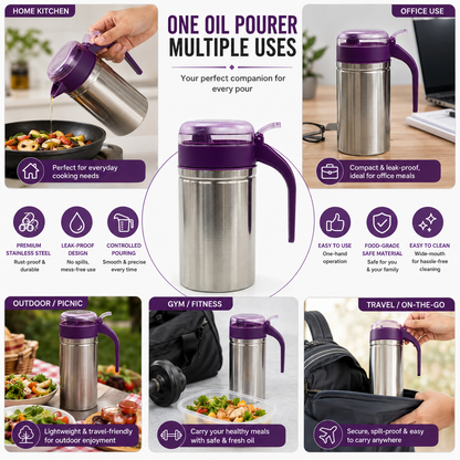 Apex Oil Pourer | Stainless Steel | 500ml | Flip Top Cap