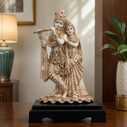 Silver Radha Krishna Idol Standing | Premium Home Decor & Gift