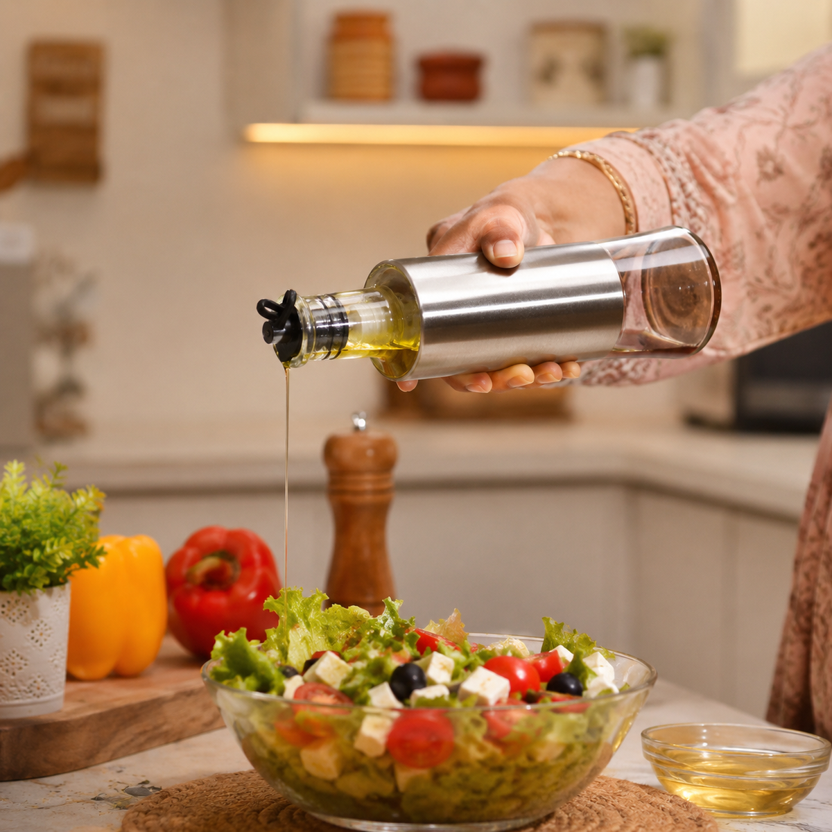 Oil & Vinegar Bottle Set | Stainless Steel |