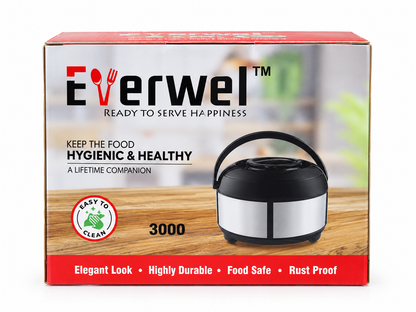 Everwel 3000 ml Insulated Casserole with Carry Handle