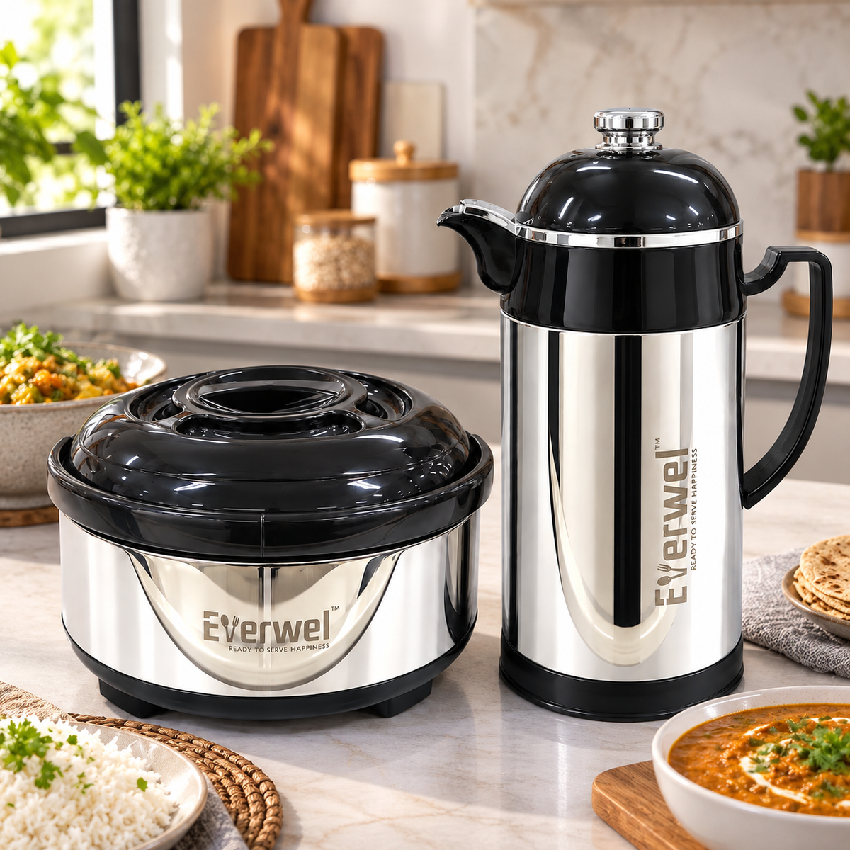 Everwel 2-Piece Insulated Casserole and Serving Jug Set
