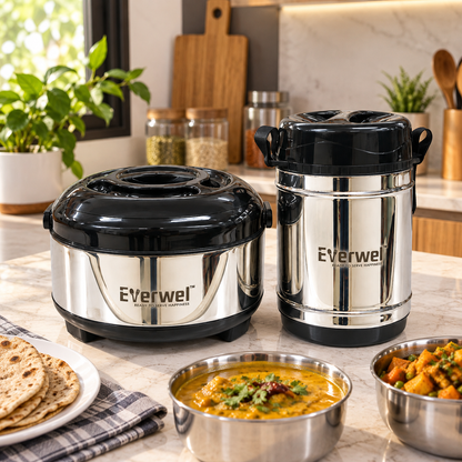 Everwel 2-Piece Insulated Casserole and Tiffin Carrier Set