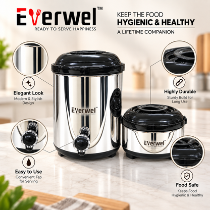 Everwel 2-Piece Insulated Food Dispenser and Casserole Set