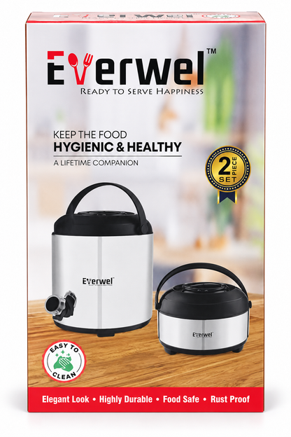 Everwel 2-Piece Insulated Food Dispenser and Casserole Set