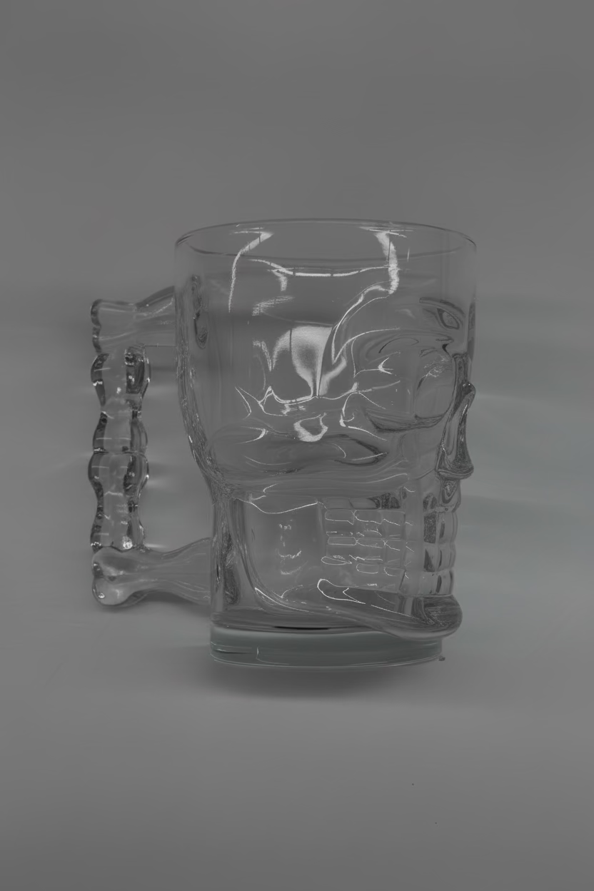 Skull Shape Glass Beer Mug