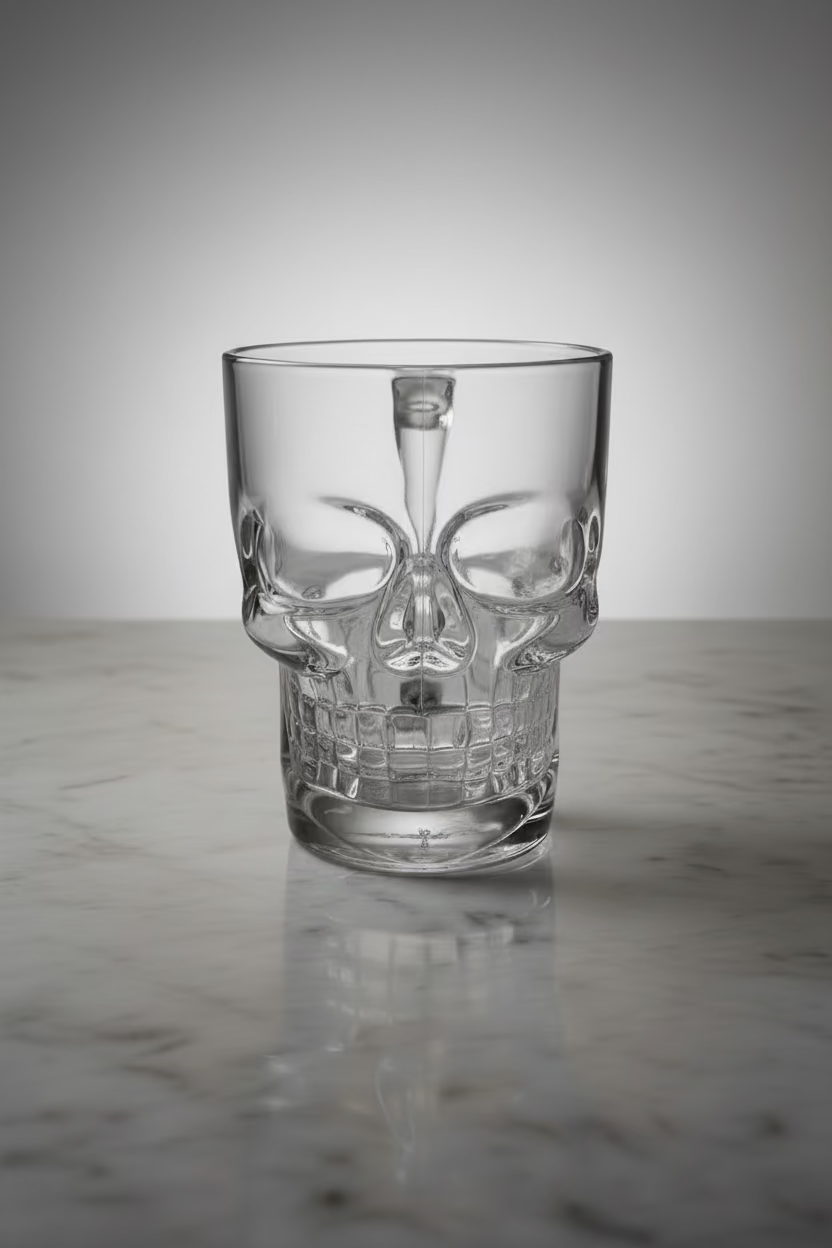 Skull Shape Glass Beer Mug