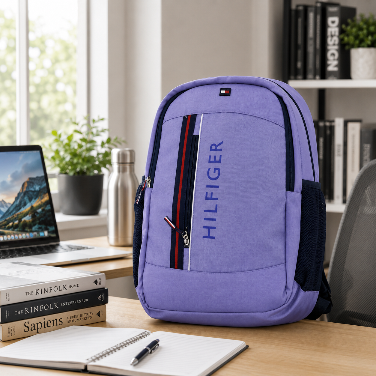Tommy Hilfiger Backpack | Lavender Purple | School College Travel Bag