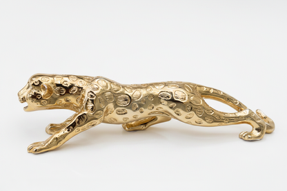 Gold Leopard Decorative Figurine | Luxury Cheetah Showpiece for Home & Office Decor