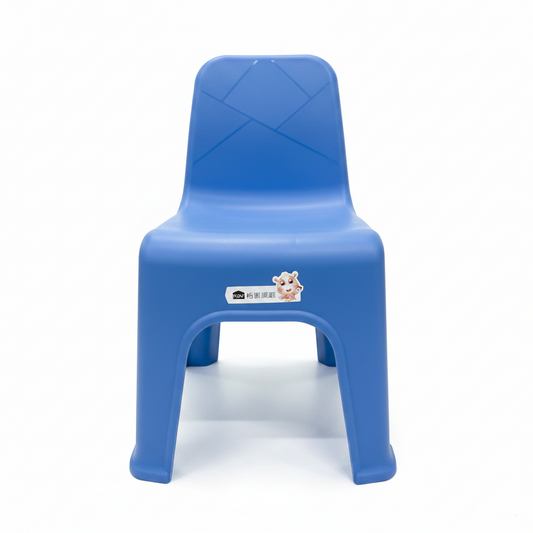Kids Plastic Chair Blue | Diamond Pattern Backrest | Lightweight Stackable Children Chair | School & Home