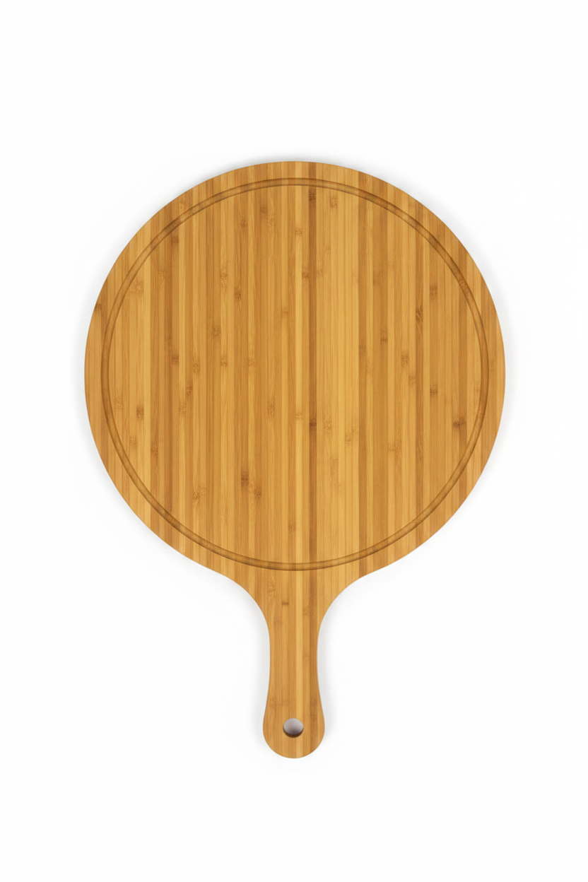 Round Bamboo Cutting & Serving Board with Handle | 10 Inch | Eco-Friendly