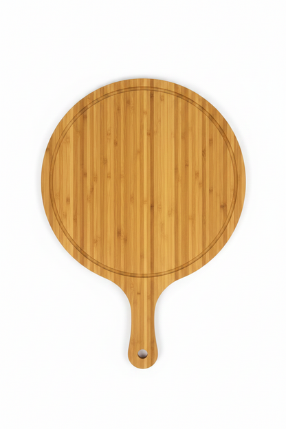 Round Bamboo Cutting & Serving Board with Handle | 10 Inch | Eco-Friendly
