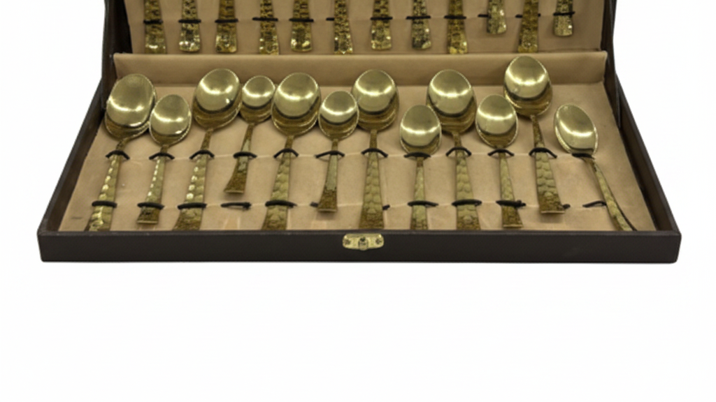 Gold Plated Cutlery Set - Spoons Section Close View