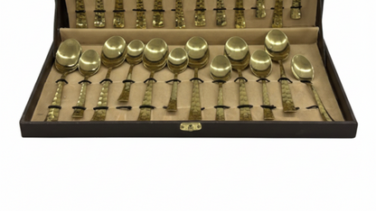 Gold Plated Cutlery Set - Spoons Section Close View