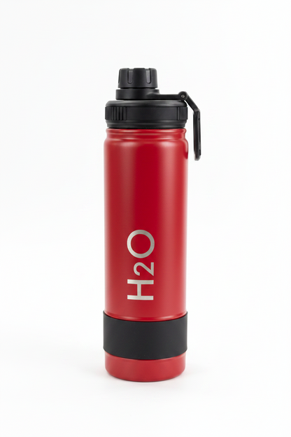 H2O LEVO 750ml Vacuum Insulated Double Wall Stainless Steel Water Bottle | Red