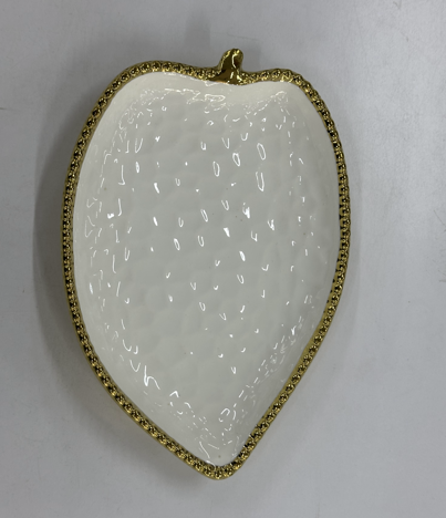 Yamasin Jewel Banana Leaf Platter – Gold Border Serving Dish