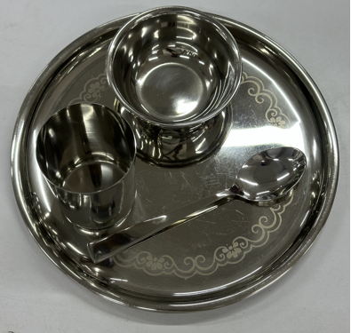 Sanjeev Kapoor 16 Pcs Premium Stainless Steel Dinner Set – Mirror Finish with Floral Etching