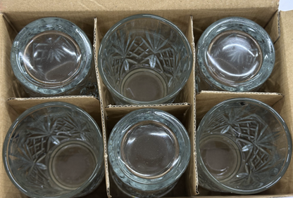 Rooster 6 Pcs Premium Crystal Cut Water Glass Set 290ml (10oz)