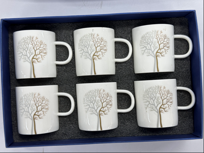 BORN Chef White Tree Mug Set of 6 in Gift Box Original