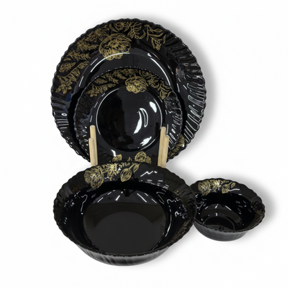 Black Glassware Set - Clean White Background