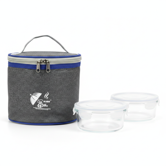 Born Chef 2 PC Lunch Box Set with Insulation Bag