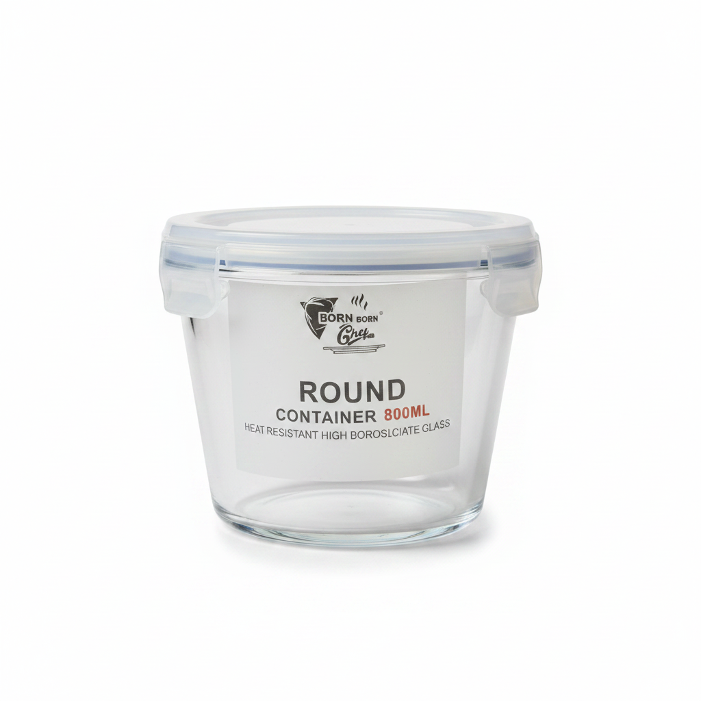 Born Chef Round Container 800ml - Hero Image White Background