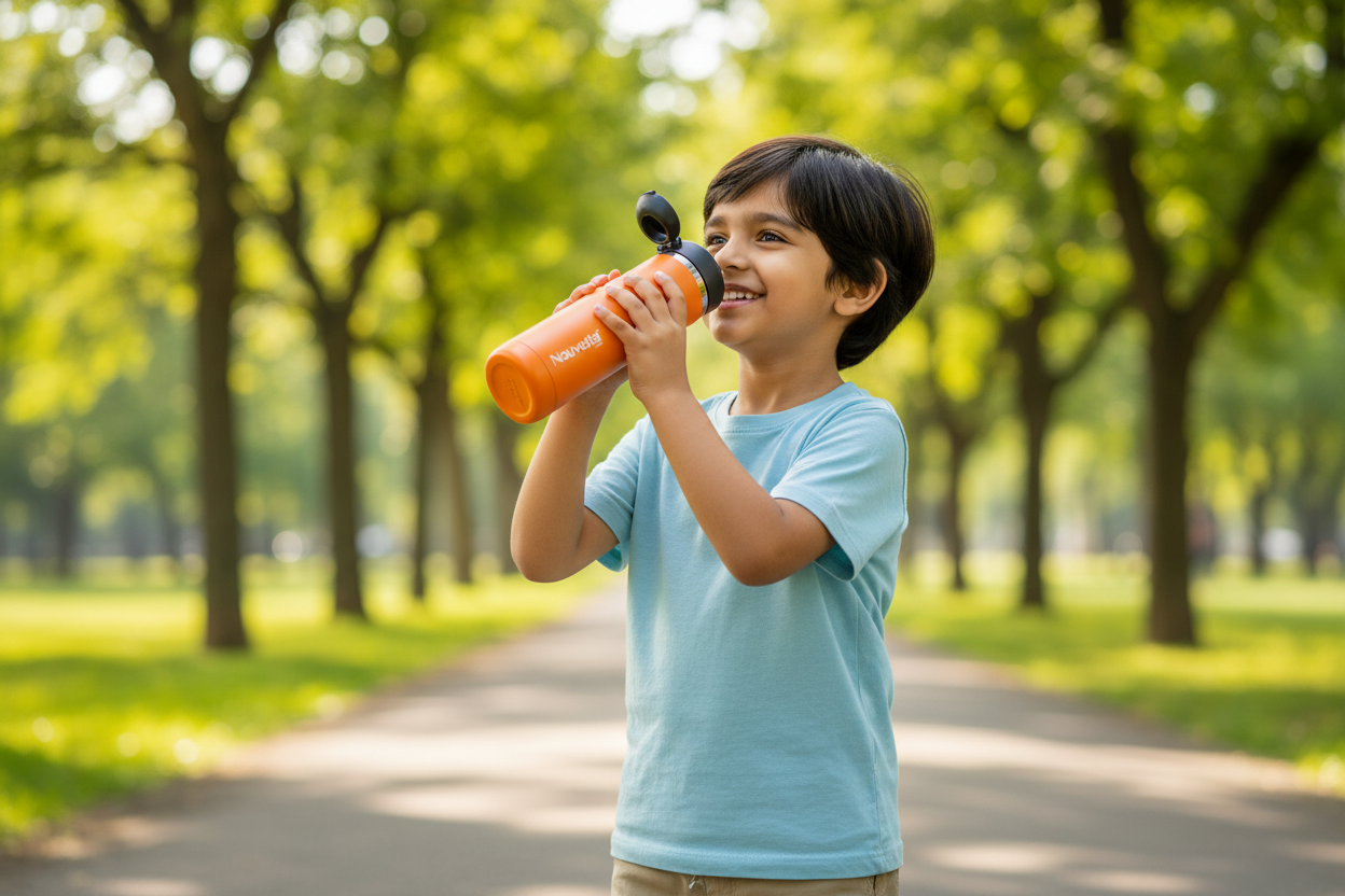 Child Drinking Water – Nouvetta Bottle