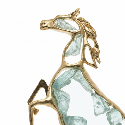 Gold Crystal Horse - Close-up Detail