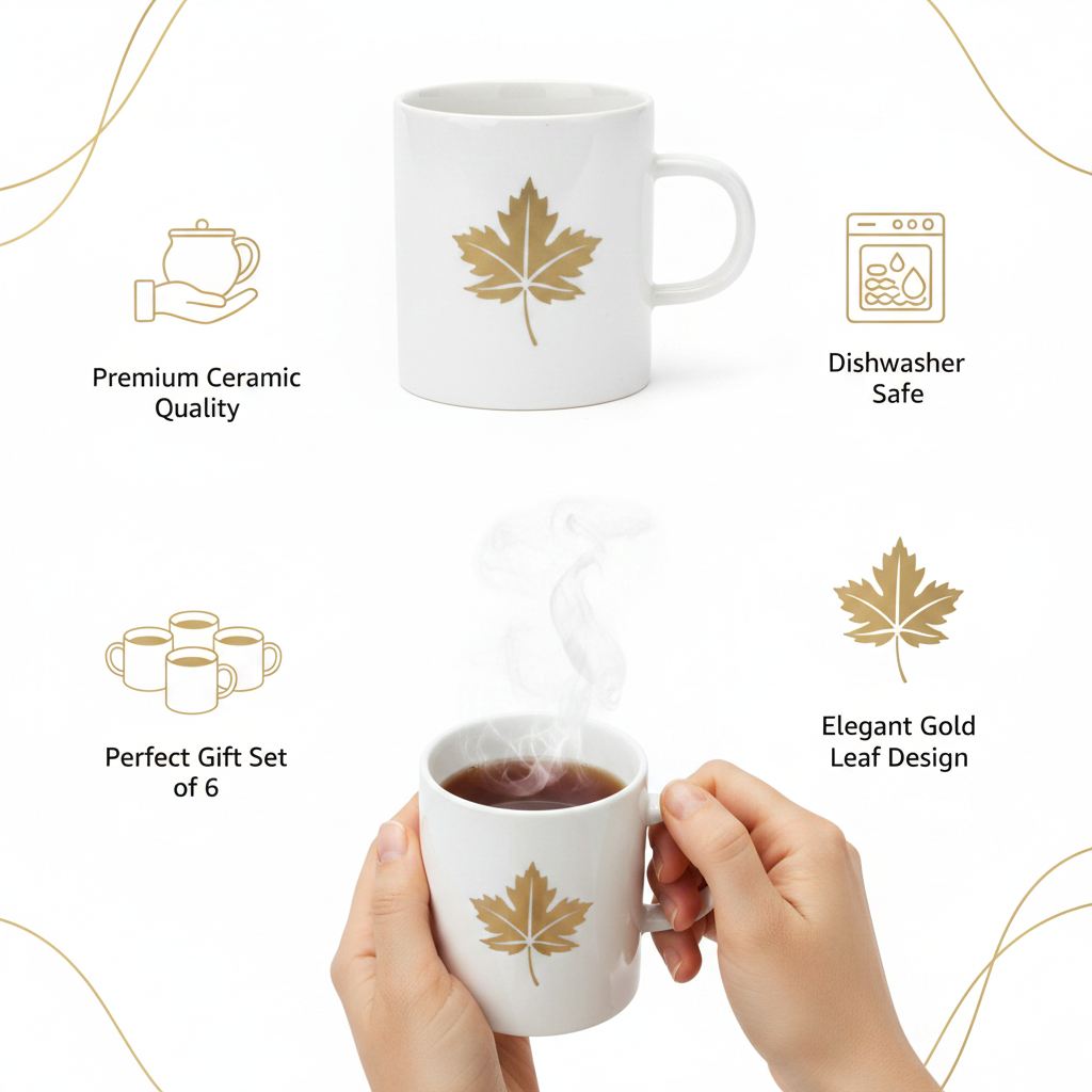Gold Maple Leaf Mug Benefits Infographic