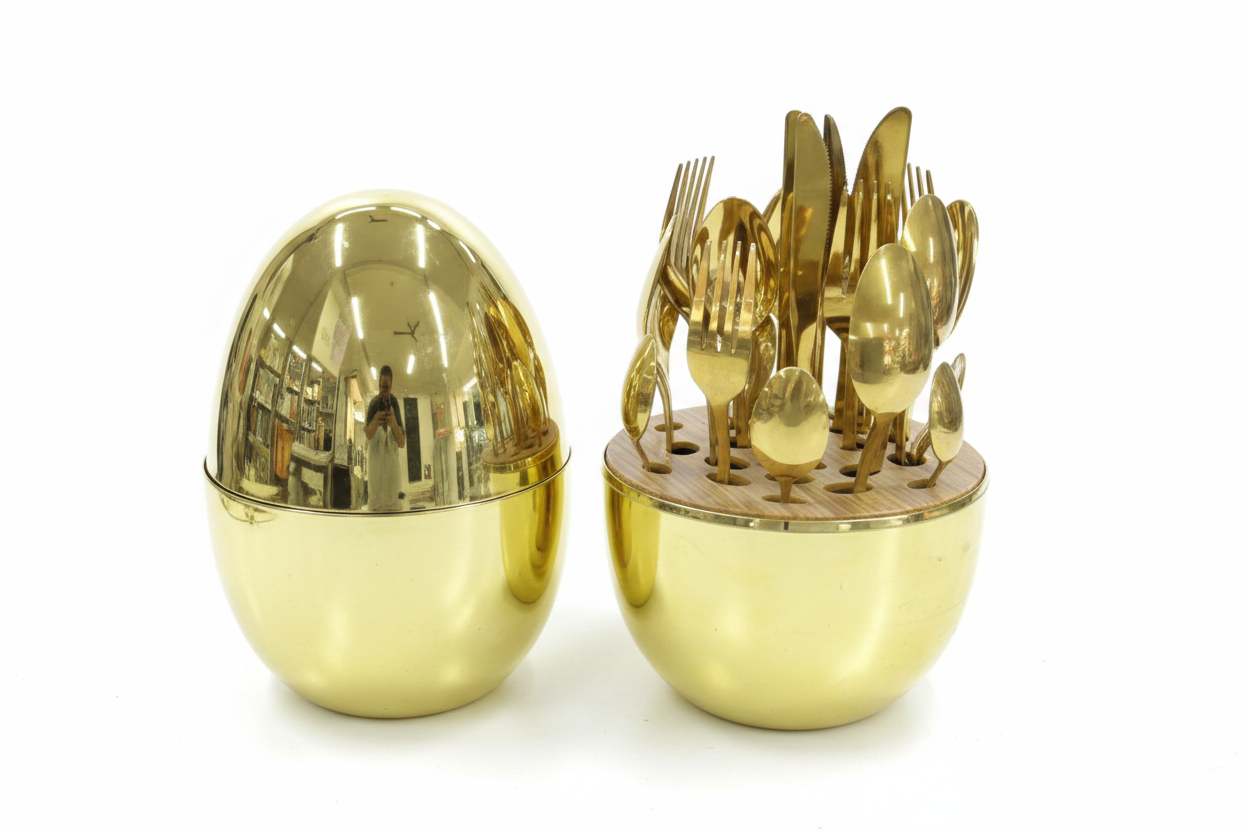 Gold Pineapple Cutlery Holder