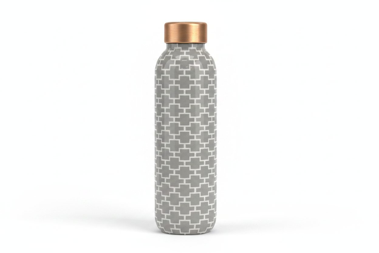 Grey Copper Bottle White BG