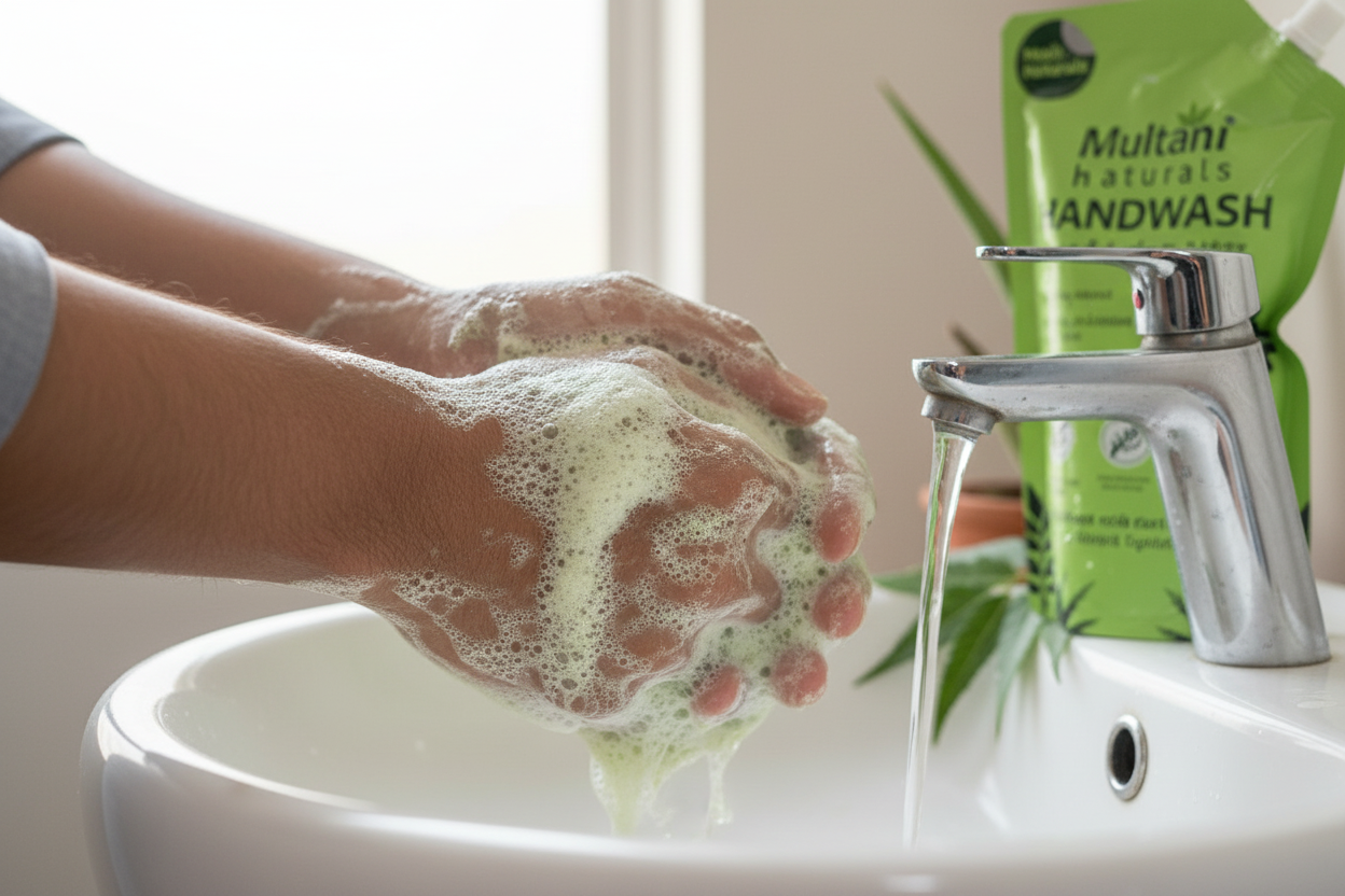 Handwash in Action – Foamy Lather Close-up